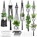 Macrame Plant Hangers, 6Pack Hanging Planters for Indoor Plants w/ 6 Set Hangers Kit Handmade Macromay Plant Hangers Indoor Flower Pots Holder Stand for Boho Home Décor (POTS NOT Included)