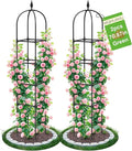 2 Pack Garden Obelisk Trellis for Climbing Plants, 71" Metal Rustproof Plant Support Rose Trellis, Tower Potted Cages for Flowers Fruits Vegetable Vines Indoor & Outdoor, Black(4 Tiers)