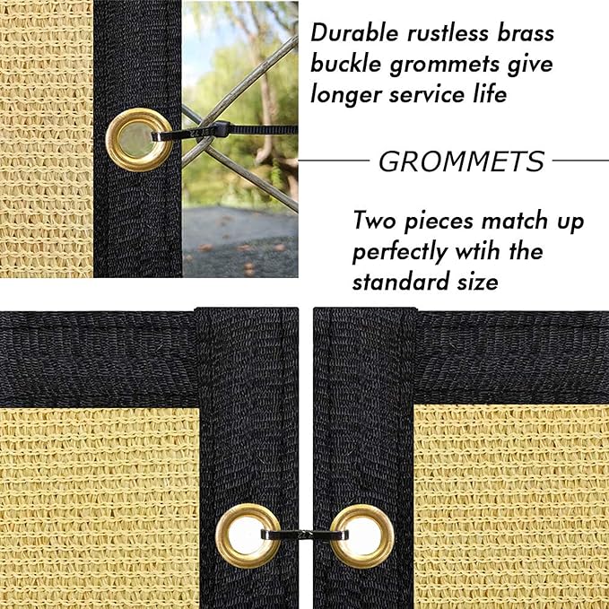 UPGRADE Privacy Fence Screen 8'x10' Sand Outdoor 90% Visibility Blockage 170 GSM Mesh Shade Cover Panels for Backyard,Balcony,Home Decoration with Zip Ties,Customized Avaliable
