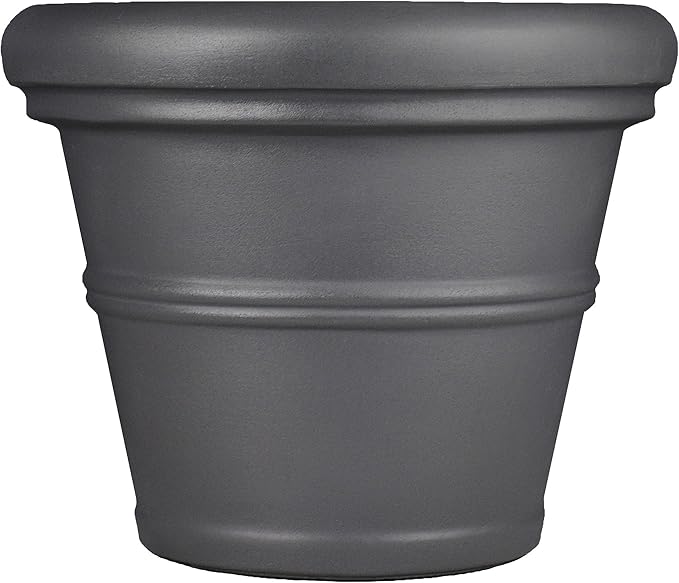 Tusco Products Rolled Rim Garden Planter, 36-inch, Slate