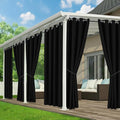 Black Outdoor Curtains for Patio Waterproof - 6 Panels Privacy Weatherproof Outside Curtains with Grommets for Pergola, Gazebo, Porch, Cabana, Balcony, 54 x 108 Inch