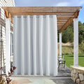 NICETOWN Patio Curtain Outdoor Waterproof W100 x L120, Rustproof Top & Bottom Grommet Light Blocking Windproof Thermal Insulated Blinds for Indoor Outdoor Room Divider, Greyish White, 1 Piece