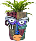 Abstract Face Planter Pots for Plants,Hand-Painted Colorful Flower Pots with Drainage, Indoor Outdoor Garden Decor Gift(Classic,Large)