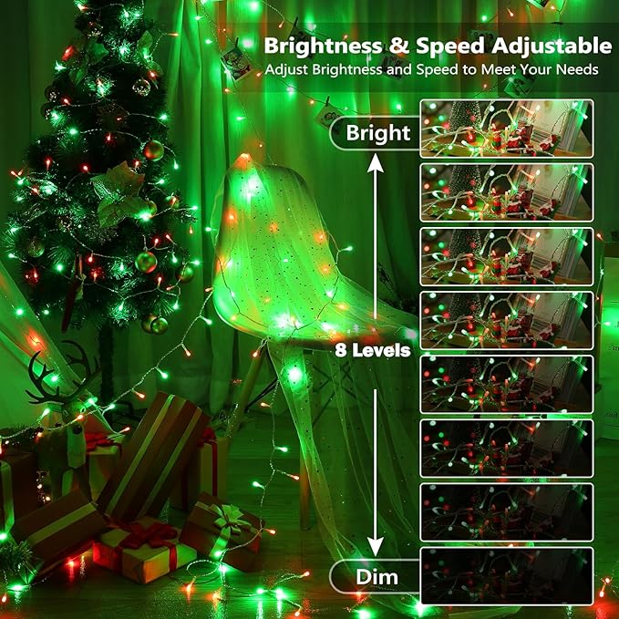 Brizled Color Changing String Lights, 33ft 100 LED Pasrel Easter Mini Lights with Remote, Dimmable RGB Lights String Clear Wire, Indoor USB Twinkle Light for Christmas Halloween Year-Round Decor