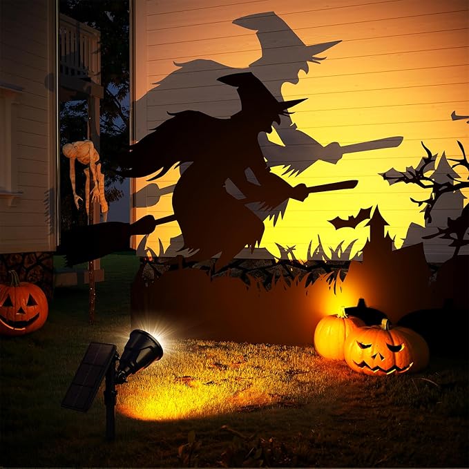 ROSHWEY Outdoor Solar Lights, 600LM Solar Garden Lights Waterproof Solar Spot Lights for Yard Backyard Patio Pond Garage (Warm White, 4Pack)