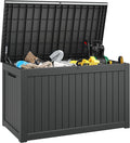 Outdoor Storage Box, Resin Deck Boxes Indoor and outdoor, Waterproof Storage Box Lockable Lid (Black,270 Gallon)