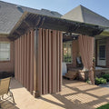 RYB HOME Outdoor Curtains for Patio Waterproof Block Sunlight Thermal Insulated Privacy Assured Thick Outside Curtains for Deck, Balcony, Pool, W52" x L63", Mocha, 1 Panel