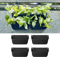 Maxona Black Color Vertical Garden Planter - 4 Pack, 13 inch Wall Mounted Planter for Patio Outdoor Decor, Home Plastic Pot Balcony Plant Vegetable Fruit Herb Hanging Pocket Holder Flowerpot