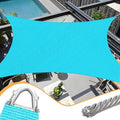 Upgraded with High-Strength Steel Cable Edges 20' x 26' Sun Shade Sail Turquoise Rectangle, Heavy Duty UV Blockage Outdoor Cover with Steel Wire Edges for Patio Garden