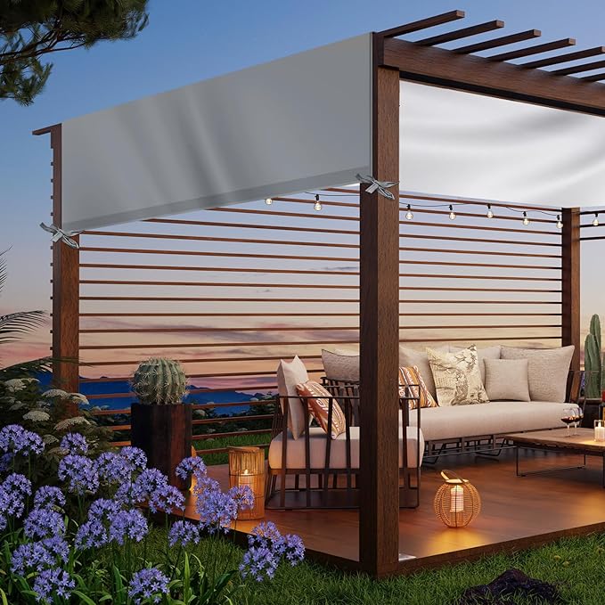 Universal Pergola Replacement Canopy Outdoor Canopy Shade Cover Waterproof Shade Top Cover for Outdoor Patio Porch Backyard(10 x 10 ft,Gray)