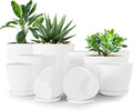 Utopia Home - Plant Pots Indoor with Drainage - 7/6.6/6/5.3/4.8 Inches Flower Pots for Indoor Planter - 10 Pack Plastic Planters - Ideal for Stocking Stuffers or Home Christmas Decorations - White