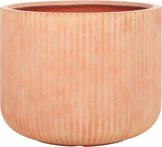 SAFAVIEH Outdoor Collection Lucca Terracotta Cement Ficonstone Planter Pot