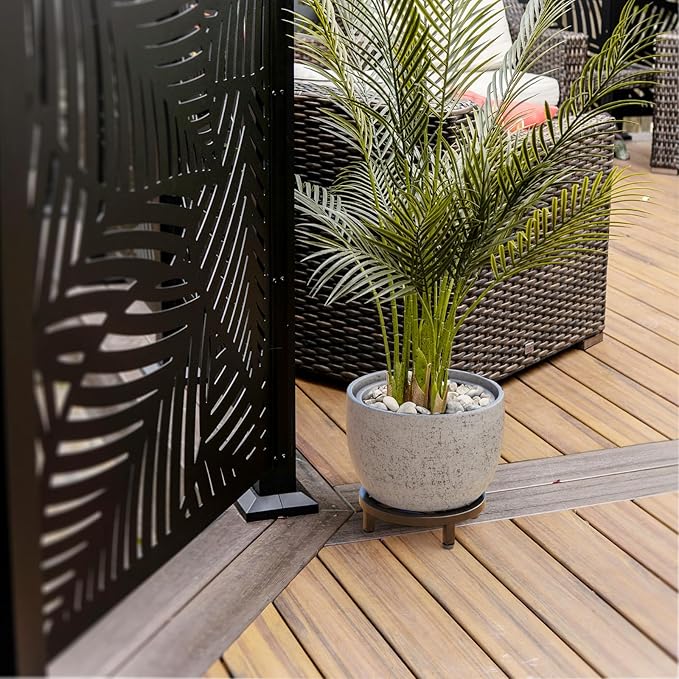 Zhongma 2 Pack 8.7" Fully Assembled Sturdy Potted Plant Stand Flower Pot Holder Heavy Duty Construction, Low Plant Stand for Home Indoor and Outdoor, Sturdy plant riser and saucer without Installation Required