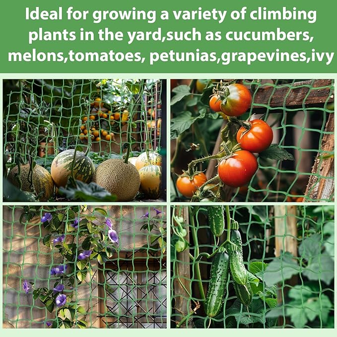 Trellis Netting For Climbing Plants - MAQIHAN 2 PCS Garden Trellis Netting Plant Support Netting Heavy Duty Climbing Net Trellis For Cucumber Tomato Grape Vegetable Fruits Bean Climbing Plants Outdoor