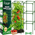 Legigo 2 Pack Square Tomato Cages for Garden- Up to 45 Inch Tomato Trellis Plant Cages Support, Tomato Stakes and Supports Cage for Climbing Vegetables Raised Garden Bed Cucumbers Peppers Flowers
