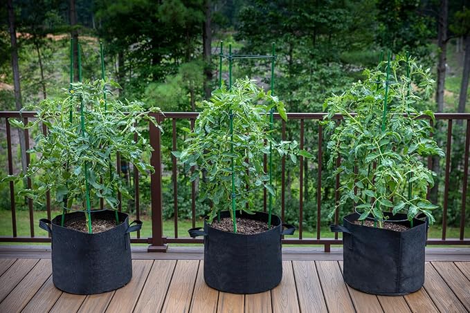 Gardzen 10-Pack 7 Gallon Grow Bags, 300G Thickened Aeration Fabric Pots with Handles, Heavy Duty Cloth Pots for Plants