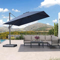 PURPLE LEAF Patio Umbrella 10' X 10' Rectangle Cantilever Umbrella Large Aluminum Outdoor Umbrellas with 360-degree Rotation & UPF40+ Premium Fabric for Deck Pool Garden Yard, Ocean Slate