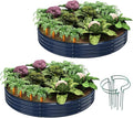 Galvanized Metal Planter Raised Garden Bed Kit for Gardening Outdoor Garden Box Raised Flower Bed 2PC Blue 3X3X1FT