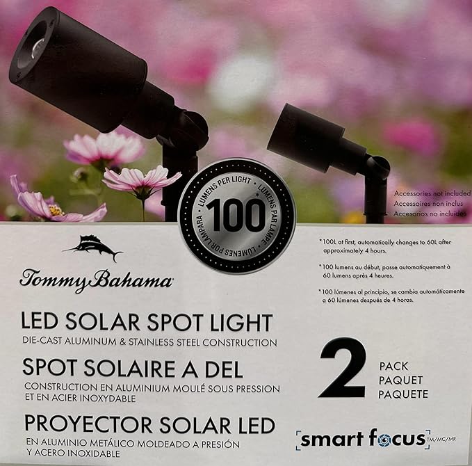 Tommy Bahama LED Solar Spotlight - 2 Pack