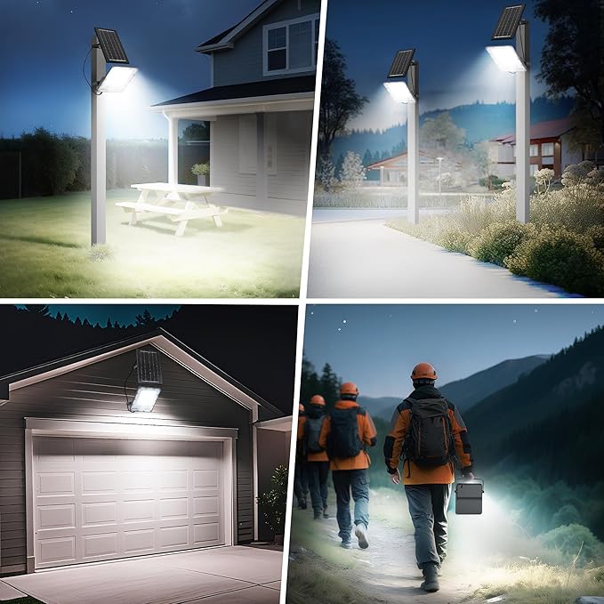 200W Solar Flood Light Outdoor 40000LM 6500K LED Solar Street Light with Remote, IP66 Waterproof Dusk to Dawn Outdoor Security Lighting, 13FT Cable Splitted Solar Powered Lamp for Parking Lot Garage