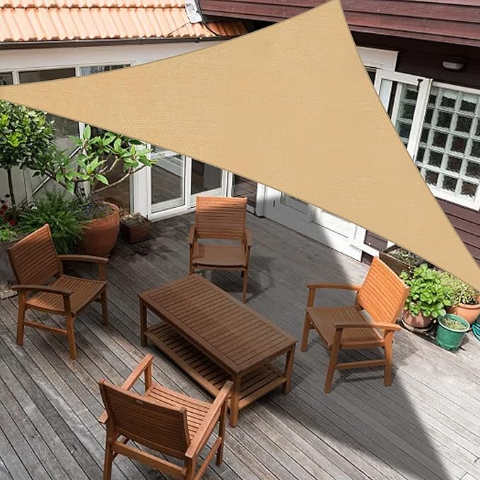 SUNLAX Custom Size 10'x18'x20.6' Sand Sun Shade Sail Right Triangle UV Block Sunshade for Backyard Yard Deck Patio Garden Outdoor Facility (Customized)