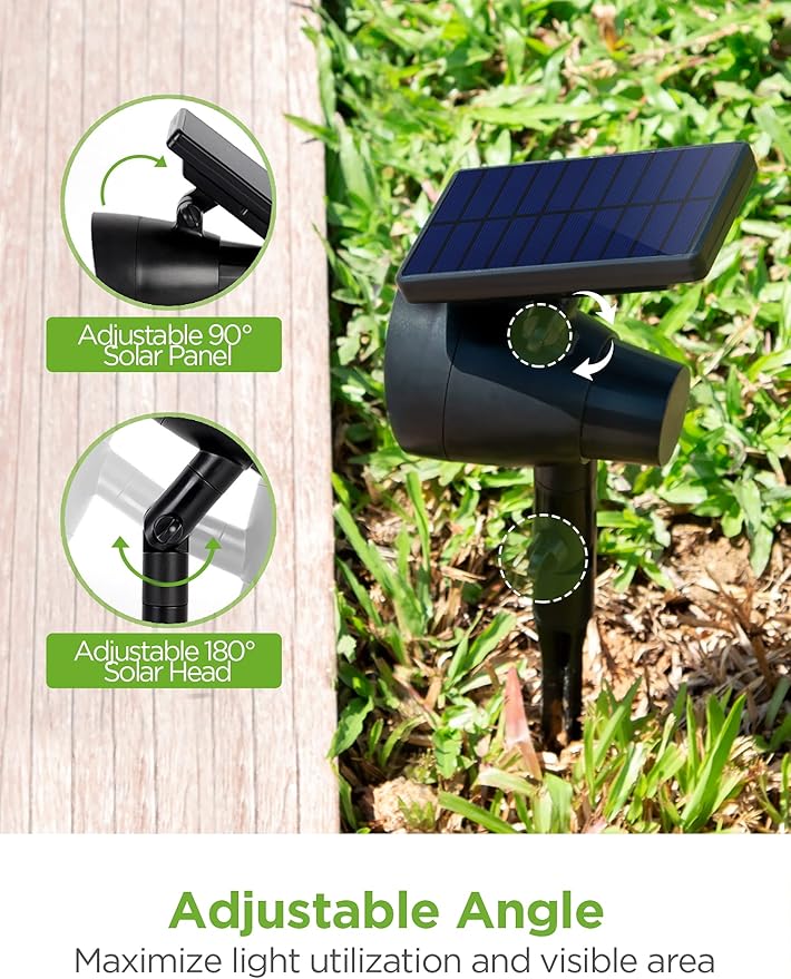 InnoGear Solar Lights for Outside, Outdoor Landscape Spotlight Waterproof Security Lighting Adjustable Auto On/Off for Patio Deck Yard Garden Pool Driveway, Pack of 4