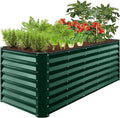 Best Choice Products 8x2x2ft Raised Outdoor Metal Garden Bed, Deep Root Box Planter for Vegetables, Flowers, Herbs, 240 Gallon Capacity, 100% Non Toxic Materials - Dark Green