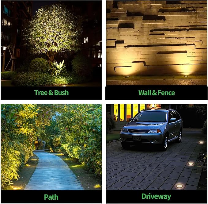 Ground Well Lights, Landscape LED Low Voltage Inground Lights, Outdoor Waterproof IP67, 12V Wired Aluminum ORB for Backyard Wall 6W 580LM 8 Pack