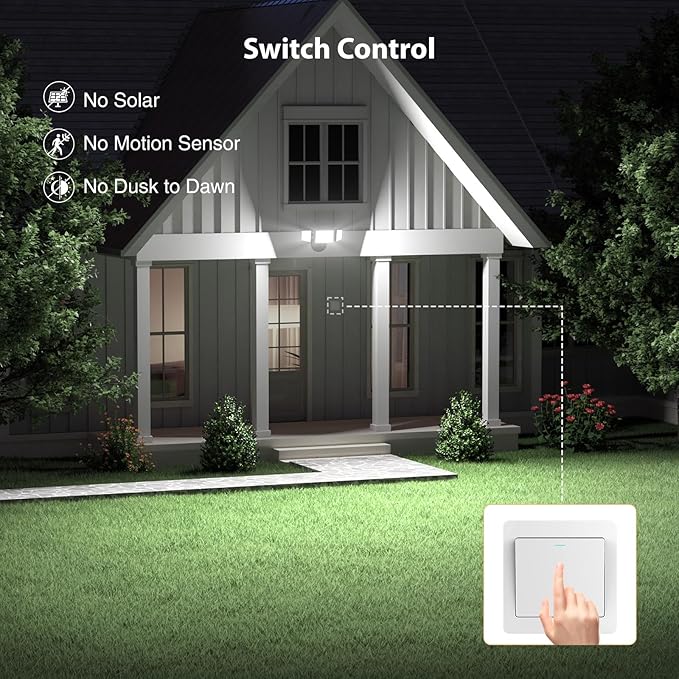 Onforu 100W 11000LM Flood Lights Outdoor, Brightness Security LED Flood Lights with 3 Adjustable Heads, Switch Controlled, IP65 Waterproof 6500K Outside Exterior Flood Light for Yard Garage Eave Patio