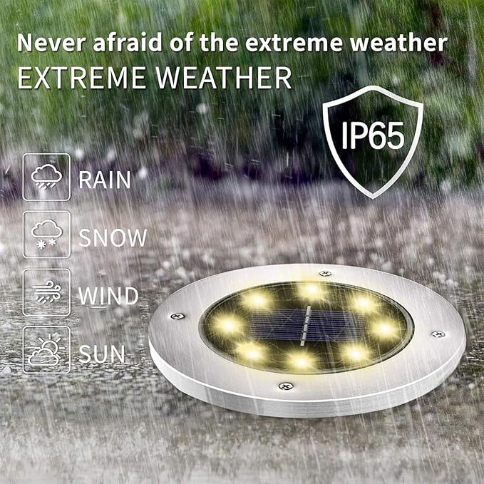 INCX 4.6 inch Solar Lights Outdoor Waterproof,16 Pack Solor Ground Light for Outside, Solar Garden Lights Landscape Lighting for Patio Pathway Lawn Yard Deck Driveway Walkway, Warm White