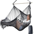 Chihee Hammock Chair Super Large Soft-Spun Cotton Rope Weaving Hanging Chair, Collapsible Strong Metal Spreader Bar Wide Seat Lace Stretch Swing Chairs Indoor Outdoor Garden Yard Theme Decoration