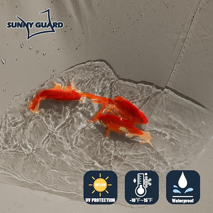 SUNNY GUARD Waterproof Sun Shade Sail 10' x 14' Taupe Rectangle UV Block Sunshade for Backyard Yard Deck Patio Garden Outdoor Activities and Facility(Customized)