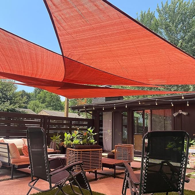 LOVE STORY Custom Size 6'x12'x13.4' Terra Red Sun Shade Sail Right Triangle Sunshade Fabric Awning Canopy for Patio Backyard Carport Pergola (Customized)