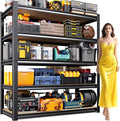71.2"H-45.6"W Garage Shelving Heavy Duty Storage Shelves, Metal Adjustable Shelving Unit, Utility Garage Organizer Shelf for Basement, Pantry, Kitchen, Warehouse, 45.6"Wx17.7"Dx71.2"H, Black