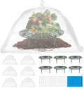 4 Sets Strawberry Plant Support with Mesh Plant Cover,Strawberry Growing Racks Sets with Iron Plant Nails and Storage Bag for Garden Strawberry Vegetables(White Net - Round)
