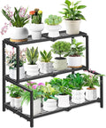3 Tier Stair Style Metal Plant Stand for Indoor Outdoor, Heavy Duty Plant Display Shelf for Multiple Plants, Garden Rack Flower Pot Holder for Living Room Patio Balcony