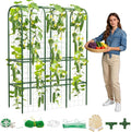 65" Tall Cucumber Trellis for Raised Bed, Garden Trellis for Climbing Plants Outdoor, U-Shape Metal Arch Vegetables Trellis Plant Support for Zucchini Squash Vines