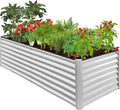 Best Choice Products 8x4x2ft Outdoor Metal Raised Garden Bed, Deep Root Planter Box for Vegetables, Herbs & Flowers, 478-Gallon Capacity, 100% Non Toxic Materials - Galvanized
