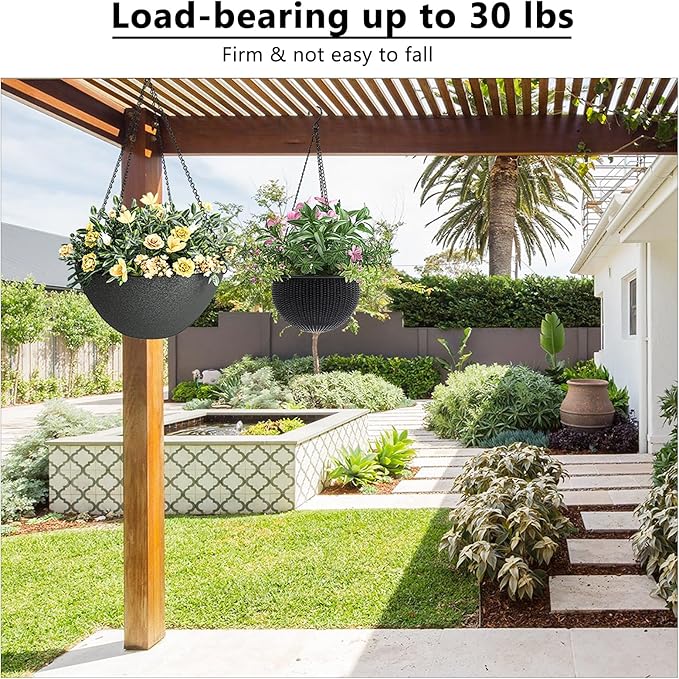 garini 3 Pack, 23 Inch Hanging Baskets Chain, Hanging Chains with Hooks Flower Pot Chain Replacement Plant Hangers for Planters, Bird Feeders and Lanterns(Black)…