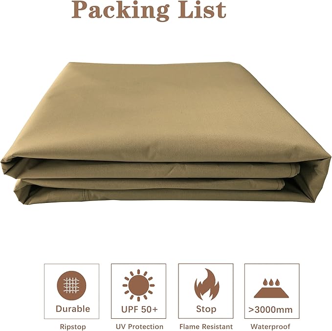 SCOCANOPY Replacement Gazebo Canopy for 10 x 12 Regency II Patio Gazebo Model L-GZ798PST,A101004104,A101004105 (Beige)