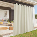 RYB HOME Extra Wide Outdoor Curtains for Patio Waterproof Heavy Duty Thermal Insulated in Summer Full Coverage Privacy for Gazebo, Cabana & Pergola, W100 x L90, Beige, 1 Panel