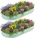 WORKPRO 2PK 8x4x1ft Outdoor Galvanized Raised Garden Bed, Easy Assembly Planter Raised Beds for Vegetable, Flowers, Herbs, Light Green