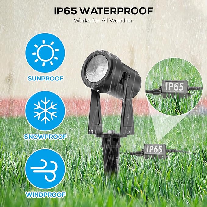 SUNTHIN Outdoor Landscape Lighting with Dusk to Dawn Sensor Controller, 8 Pack