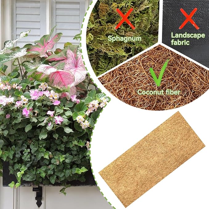 12x80 Inch Coconut Liner Roll for Planters Flower Basket Natural Coco Fiber Liners for Indoor & Outdoor Plants DIY Coir Fibre Mat Sheet for Animal Pet Pad Reptile Carpet Garden Decor