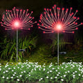 YOTOZU 2 PCS Solar Firework Light, Outdoor Solar Garden Decorative Lights 120 LED Powered 40 Copper Wires String DIY Landscape Light for Walkway Pathway Backyard Decoration Parties Perfect Gifts(Red)