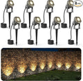 Outdoor Landscape Lighting, 8 Pack Outdoor Spotlights, LED Landscape Lights for House Yard Garden Lawn Tree Fence Plant Flags Pathway, 12V 2700K Warm White, IP65 Waterproof