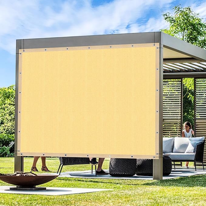Artpuch Outdoor Pergola Shade Cover 19x22 FT Sun Shade Cloth with Grommets Sand 90% UV Protection Canopy Patio Privacy Screen (Customized Available)