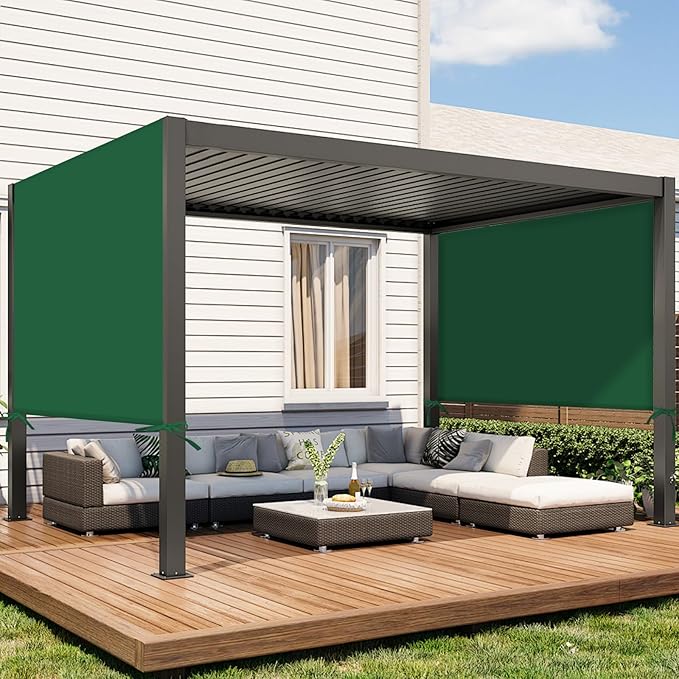 17x6.8 Ft Universal Pergola Replacement Canopy, Outdoor Canopy Shade Cover(Cover Only) (Green)