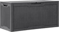 YITAHOME 100 Gallon Resin Deck Box, Weather Resistant Outdoor Storage Box, Lockable Indoor Outdoor Storage for Supplies and Essentials, Dark Gray