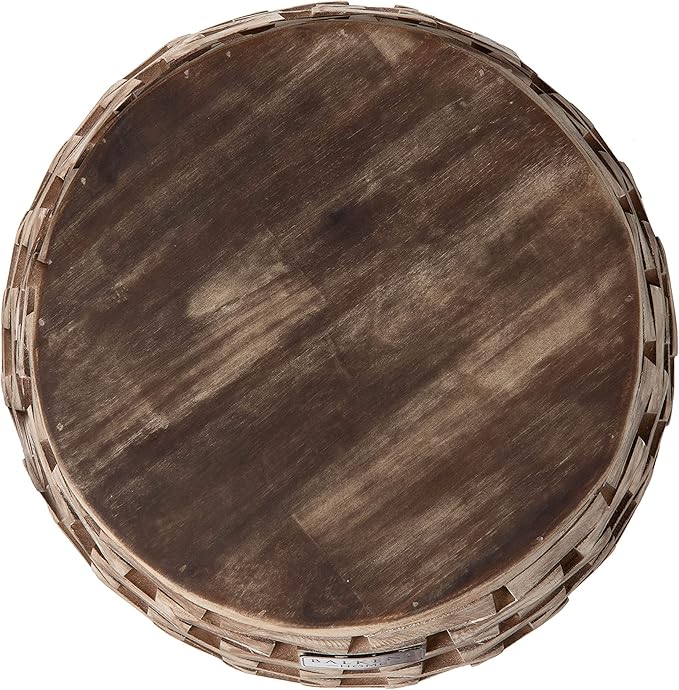 Balkene Home 62419 Maya Oval Rustic Garden Stool Wood Outdoor Seating & End Table Portable Adaptable Outdoor Furniture - Seasoned Patina Finish